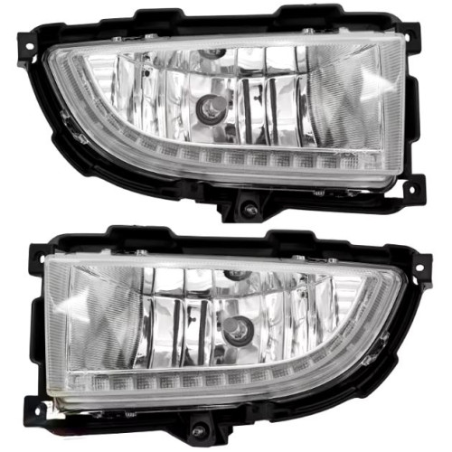 Протитуманні фари Mitsubishi Lancer 2005-07, MB-602-LED, 9006-12V55W, 2в1, ел.проводка