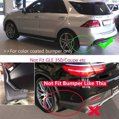 Бризковики Mercedes-Benz GLE W166 '16-17 (авто з порогами, задний бампер окрашен)