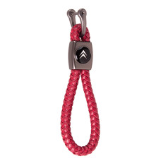 Брелок шкір. зам. плетений зі скобою CN червоний CITROEN (кож. зам. плет CN RD CT)