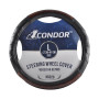 Чехол на руль Condor L 39-41см, имитация кожи, черный с коричневыми вставками
