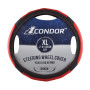 Чехол на руль Condor XL 41-43см, имитация кожи, черный с красным, перфорированный