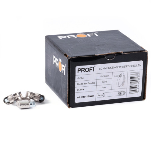 Хомуты Profi 10-16/W2, 9мм, 100шт