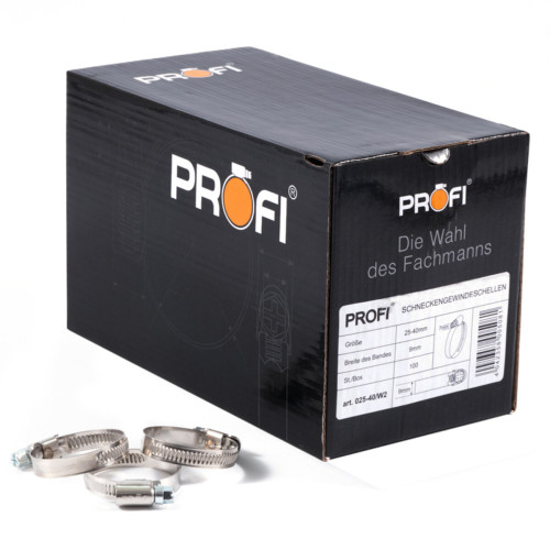 Хомуты Profi 25-40/W2, 9мм, 100шт