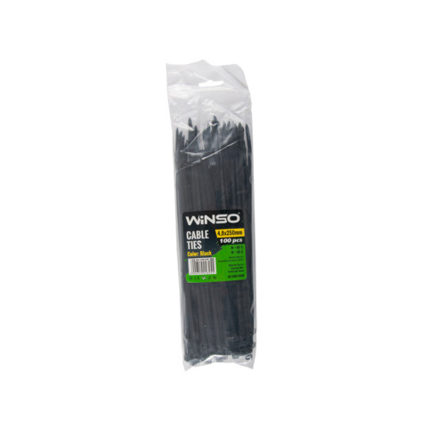 Хомуты Winso пластиковые черные 4,8x250, 100шт
