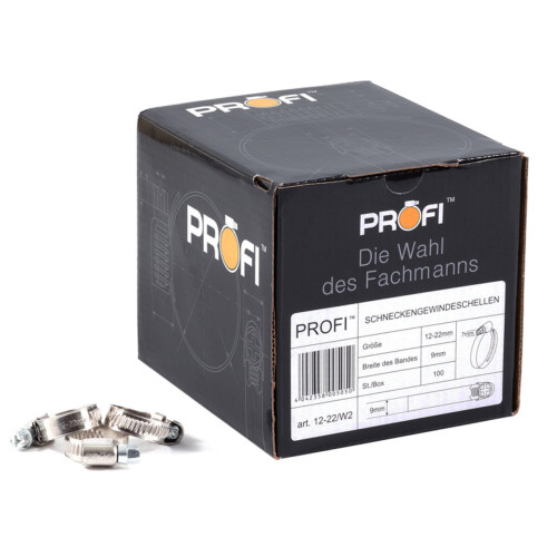 Хомуты Profi 12-22/W2, 9мм, 100шт