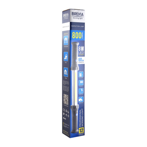 Професійна інспекційна лампа Brevia LED 60см 8W COB 800lm 2200mAh Power Bank