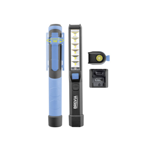 Фонарь инспекционный Brevia LED Pen Light 6SMD+1W LED 150lm 900mAh microUSB