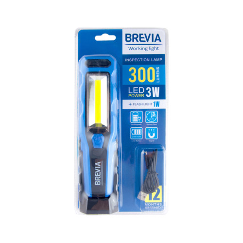 Ліхтар інспекційний Brevia LED 8SMD+1W LED 300lm 2000mAh microUSB