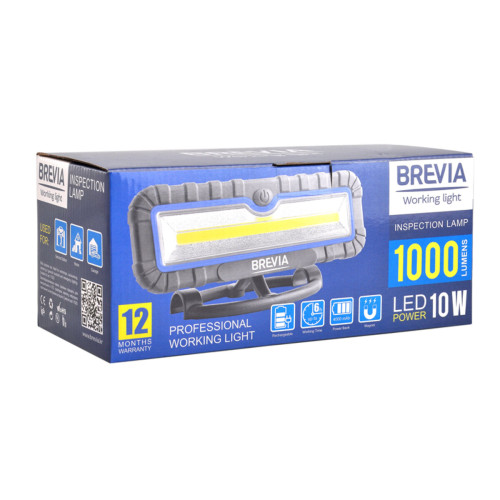 Професійна інспекційна лампа Brevia LED 10W COB 1000lm 4000mAh Power Bank, type-C