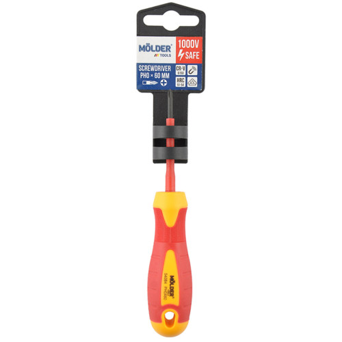 Отвертка Molder крестовая диэлектрическая VDE 1000В, PH0x60mm
