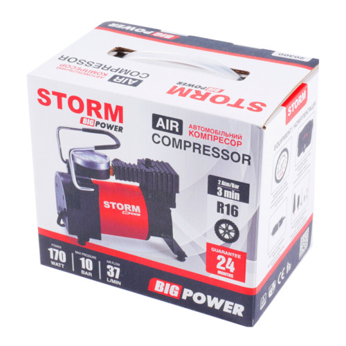 Компрессор автомобильный Storm Big Power 10 Атм 37 л/мин 170 Вт