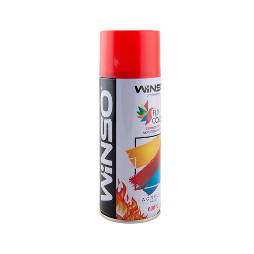 Акрилова термостійка спрей-фарба 600° Winso 450мл багряно-червоний (FLAME RED/RAL3000)