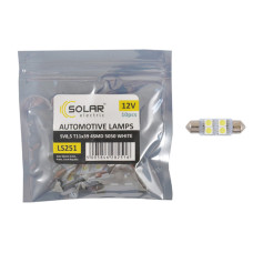 LED автолампа Solar 12V SV8.5 T11x39 4smd 5050 white 10шт LED автолампа Solar 12V SV8.5 T11x39 4smd 5050 white 10шт
