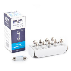 Лампа розжарювання Brevia C5W 24V 5W SV8.5 T11x37 CP, 10шт Лампа розжарювання Brevia C5W 24V 5W SV8.5 T11x37 CP, 10шт