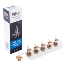 Лампа розжарювання Brevia BAX 12V 1,5W B8,4d Beige CP, 10шт Лампа розжарювання Brevia BAX 12V 1,5W B8,4d Beige CP, 10шт