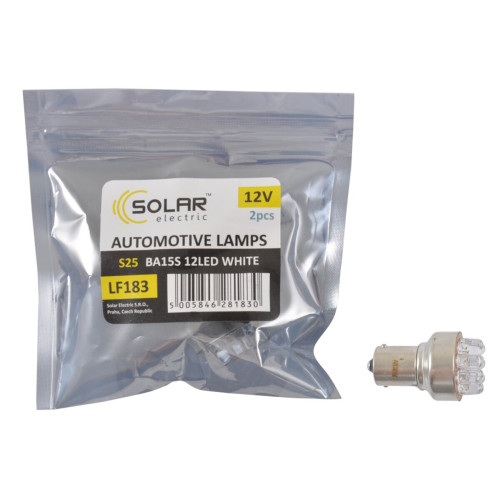 LED автолампа Solar 12V S25 BA15s 12leds white 2шт
