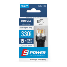 LED автолампа Brevia S-Power W21W 330Lm 15x2835SMD 12/24V CANbus, 2шт LED автолампа Brevia S-Power W21W 330Lm 15x2835SMD 12/24V CANbus, 2шт