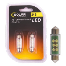 LED автолампа Solar 24V SV8.5 T11x39 6leds white 2шт LED автолампа Solar 24V SV8.5 T11x39 6leds white 2шт