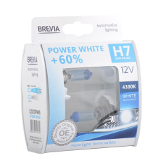 Галогенова лампа Brevia H7 12V 55W PX26d Power White +60% 4300K S2 Галогенова лампа Brevia H7 12V 55W PX26d Power White +60% 4300K S2
