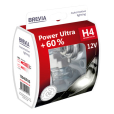Галогенова лампа Brevia H4 12V 60/55W P43t Power Ultra +60% S2 Галогенова лампа Brevia H4 12V 60/55W P43t Power Ultra +60% S2