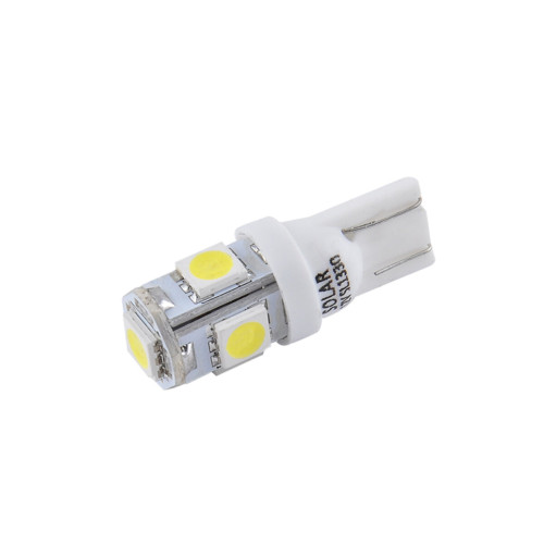 LED автолампа Solar 12V T10 W2.1x9.5d 5SMD white, 2шт