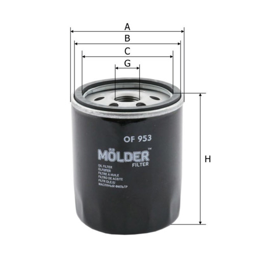 Фильтр масляный Molder Filter OF 953 (WL7323, OC1063, W71273)