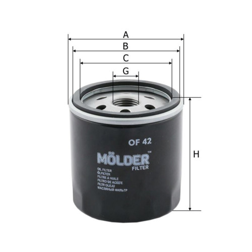 Фільтр масляний Molder Filter OF 42 (WL7074, OC52, W71243)