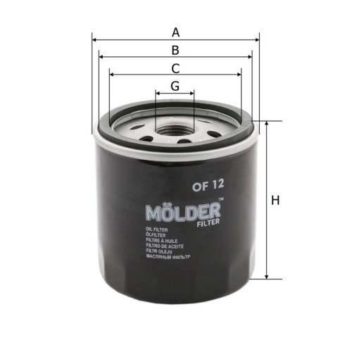 Фільтр масляний Molder Filter OF 12 (WL7098, OC21o. F., W712)