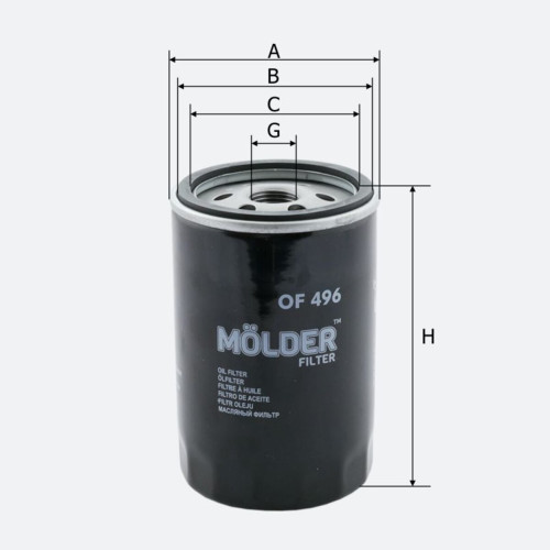 Фільтр масляний Molder Filter OF 496 (WL7077, OC606, W71927)