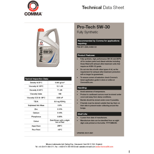 Моторне масло Comma PRO-TECH 5W-30 5л