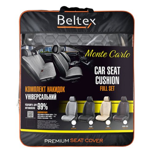 Комплект преміум накидок для сидінь BELTEX Monte Carlo, grey