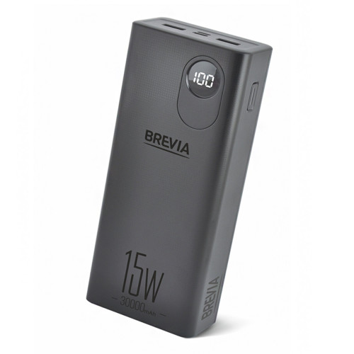 Універсальна мобільна батарея Brevia 30000mAh 15.5W Li-Pol, LCD