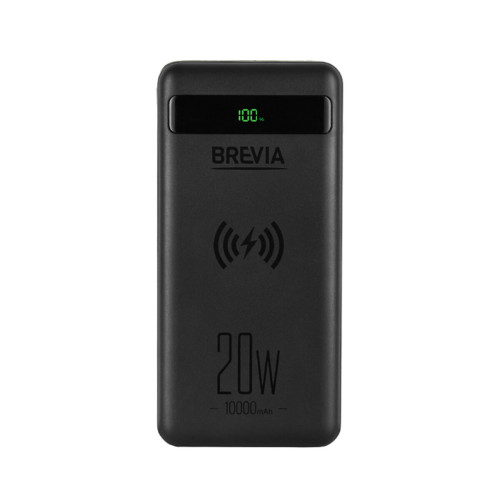 Універсальна мобільна батарея Brevia 10000mAh 20W Wireless Qi10W Li-Pol, LCD