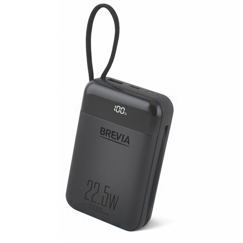 Универсальная мобильная батарея Brevia 20000mAh 22.5W Type-C+Lightning Cable, Li-Pol, LCD