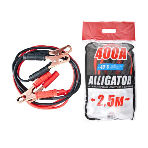 Провода-прикуриватели Alligator 400А, 2,5 м, полиэтиленовый пакет BC641