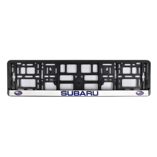 Рамка Сarlife под номер, цветная печать, Subaru сине-белая