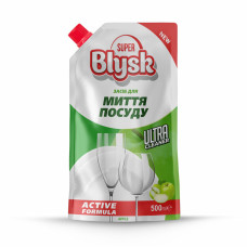 Засіб для миття посуду Super Blysk яблуко дой-пак, 500мл Засіб для миття посуду Super Blysk яблуко дой-пак, 500мл