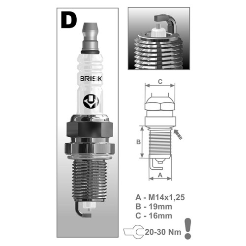 Свічка запалювання Brisk Silver DR15YS-9, 4шт