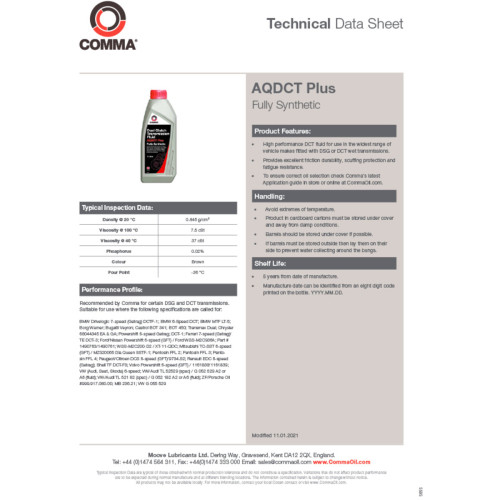Трансмісійне масло Comma DC TRANS FLUID PLUS 1л