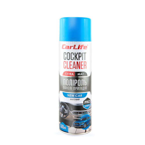 Поліроль для панелі приладів CarLife Cockpit Cleaner EXTRA MAT Нова машина, 500мл