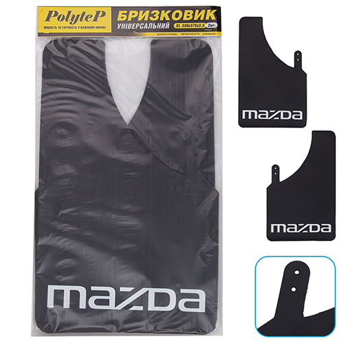 Брызговики "Sport Master" XL 230*375 MAZDA черный 2шт (90333)