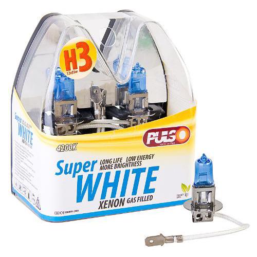 Лампи PULSO, галогенні H3, PK22S 12v55w super white, plastic box