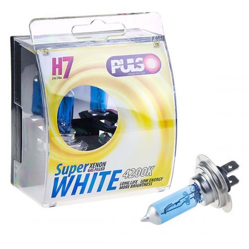 Лампи PULSO, галогенні H7, PX26D 24v70w super white, plastic box