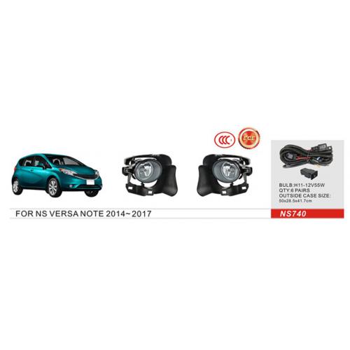 Фари дод.модель Nissan Versa Note 2013-17, NS-740, H11-12V55W, eл.проводка