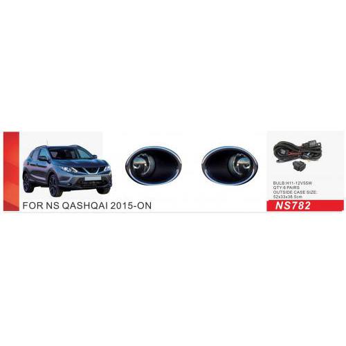 Протитуманні фари Nissan Qashqai 2013-17, NS-782, H11-12V55W, ел.проводка