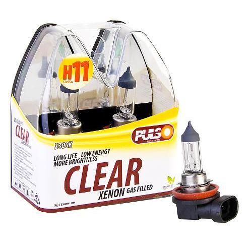 Лампи PULSO, галогенні H11, PGJ19-2 12v55w clear, plastic box