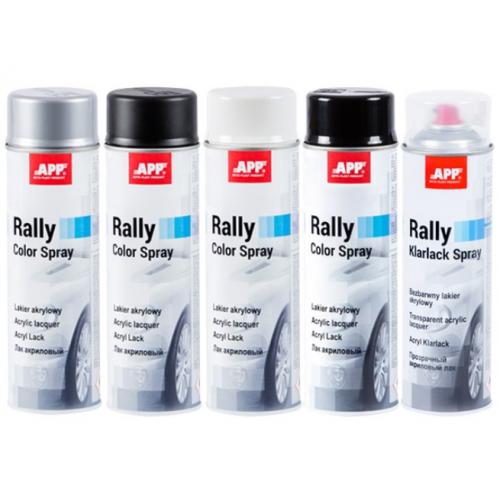 APP Фарба аерозольна Rally Color Spray, чорний блиск 600ml