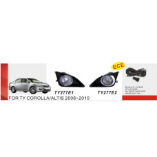 Протитуманні фари Toyota Corolla 2007-10, TY-277E2, H11-12V55W, ел. проводка