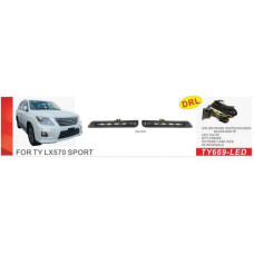 Протитуманні фари Lexus LX 570 2007-12, TY-669L, DRL-12V4W, White, ел.проводка