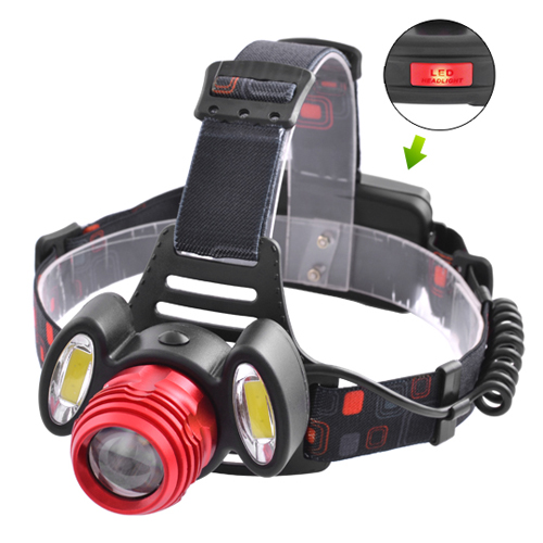 Ліхтар Налобний Police BL-2117-T6+2COB, 2x18650, ЗУ220V, 12V,zoom,signal light,BOX 46616 (BL-2117-T6+